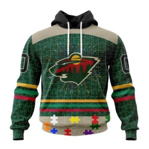 Minnesota Wild Hoodie Specialized Design With Fearless Aganst Autism Concept Hoodie 1