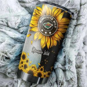 Minnesota Wild Tumbler Sunflower Sunshine With Inspirational Quote 1