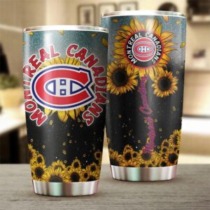 Montreal Canadians Tumbler Beautiful Sunflower Hockey Gift Ideas 1