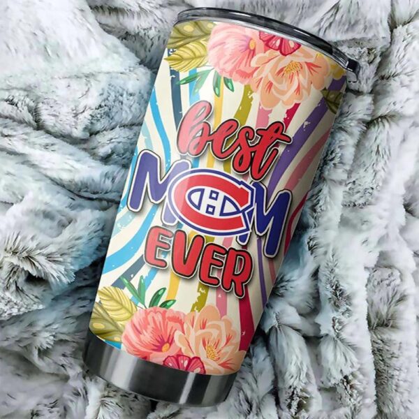 Montreal Canadians Tumbler Best Mom Ever With Enticing Flower
