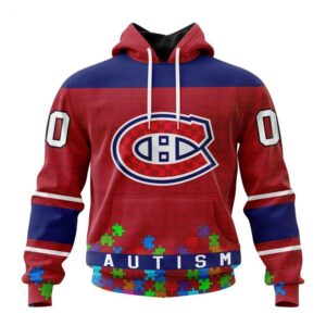 Montreal Canadiens Hoodie Specialized Unisex Kits Hockey Fights Against Autism Hoodie 1