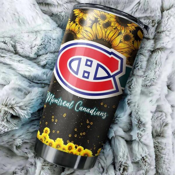 Montreal Canadiens Tumbler Beautiful Sunflower Hockey Gift Ideas