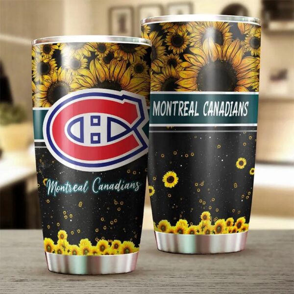 Montreal Canadiens Tumbler Beautiful Sunflower Hockey Gift Ideas