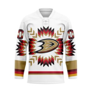 NHL Anaheim Ducks Hockey Jersey Special Design With Native Pattern Custom Jersey 1