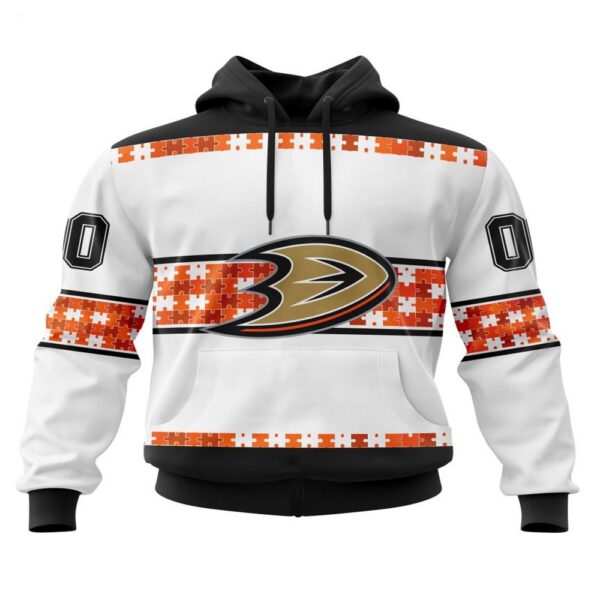 NHL Anaheim Ducks Hoodie Autism Awareness 3D Hoodie For Hockey Fans