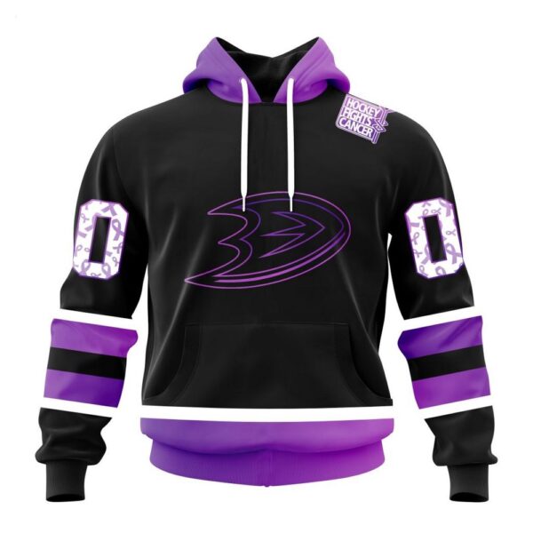 NHL Anaheim Ducks Hoodie Special Black Hockey Fights Cancer Kits Hoodie