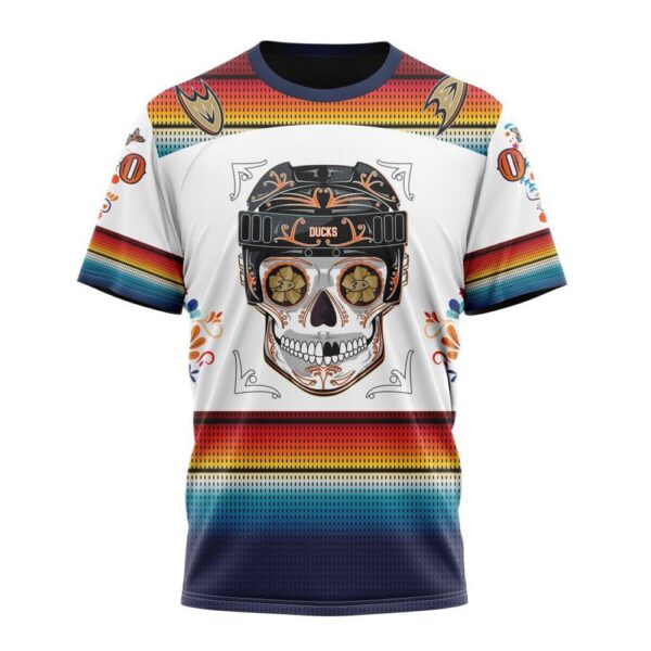 NHL Anaheim Ducks Special Design For Dia De Los Muertos T-Shirt