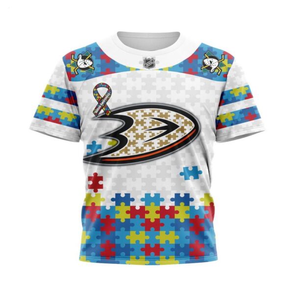 NHL Anaheim Ducks T-Shirt Autism Awareness 3D T-Shirt