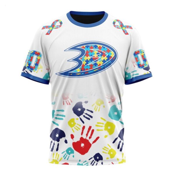 NHL Anaheim Ducks T-Shirt Special Autism Awareness Design T-Shirt
