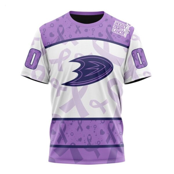 NHL Anaheim Ducks T-Shirt Special Lavender – Fight Cancer T-Shirt