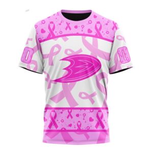 NHL Anaheim Ducks T Shirt Special Pink October Breast Cancer Awareness Month 3D T Shirt 1