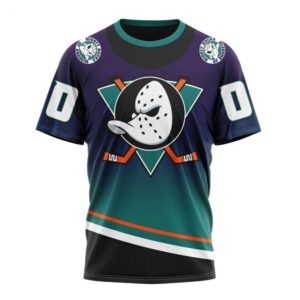 NHL Anaheim Ducks T Shirt Special Retro Gradient Design T Shirt 1
