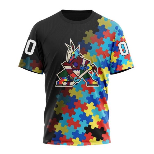 NHL Arizona Coyotes 3D T-Shirt Special Black Autism Awareness Design Hoodie