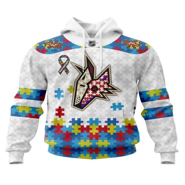 NHL Arizona Coyotes Hoodie Autism Awareness 3D Hoodie For Fans