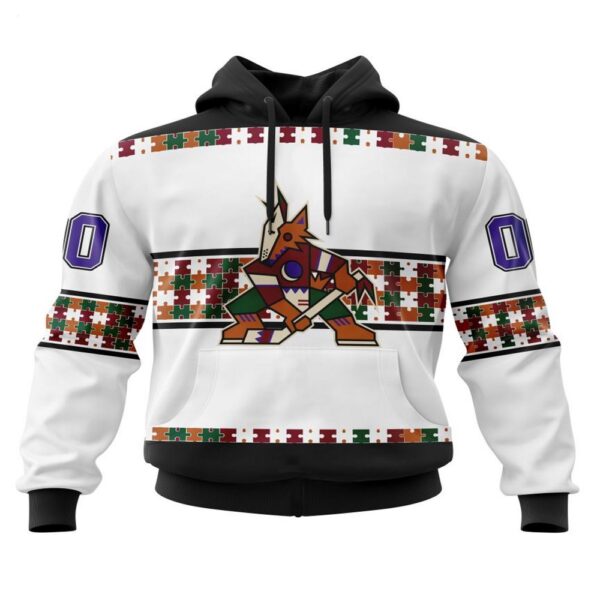 NHL Arizona Coyotes Hoodie Autism Awareness 3D Hoodie For Hockey Fans