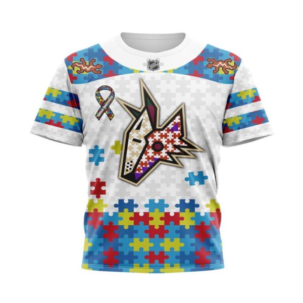 NHL Arizona Coyotes T-Shirt Autism Awareness 3D T-Shirt