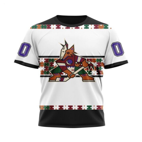 NHL Arizona Coyotes T-Shirt Autism Awareness Custom Name And Number 3D T-Shirt
