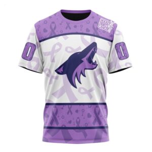 NHL Arizona Coyotes T Shirt Special Lavender Fight Cancer T Shirt 1 1
