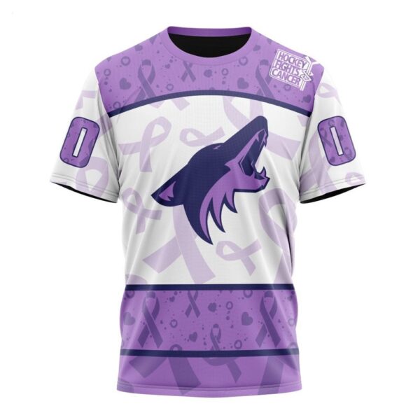 NHL Arizona Coyotes T-Shirt Special Lavender – Fight Cancer T-Shirt