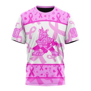 NHL Arizona Coyotes T Shirt Special Pink October Breast Cancer Awareness Month 3D T Shirt 1