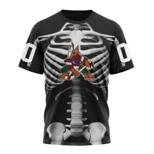 NHL Arizona Coyotes T Shirt Special Skeleton Costume For Halloween 3D T Shirt 1