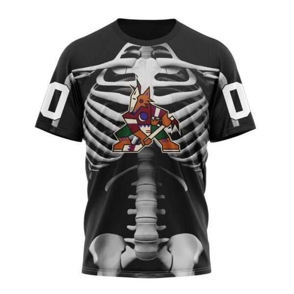 NHL Arizona Coyotes T-Shirt Special Skeleton Costume For Halloween 3D T-Shirt