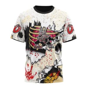NHL Arizona Coyotes T Shirt Special Zombie Style For Halloween 3D T Shirt 1