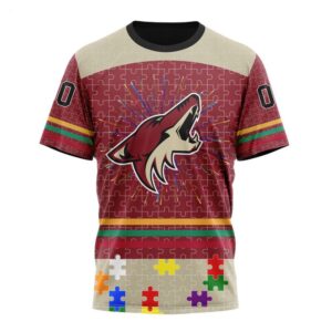 NHL Arizona Coyotes T Shirt Specialized Design With Fearless Aganst Autism Concept T Shirt 1