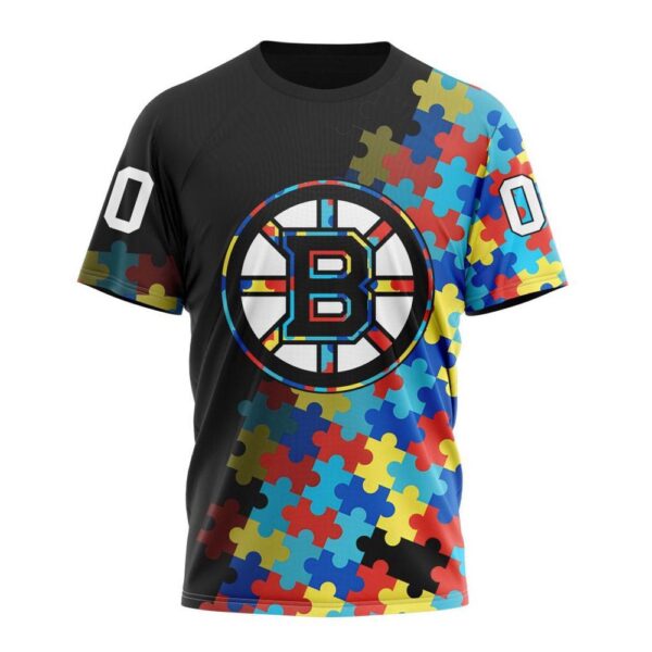 NHL Boston Bruins 3D T-Shirt Special Black Autism Awareness Design Hoodie