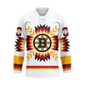 NHL Boston Bruins Hockey Jersey Special Design With Native Pattern Custom Jersey 1