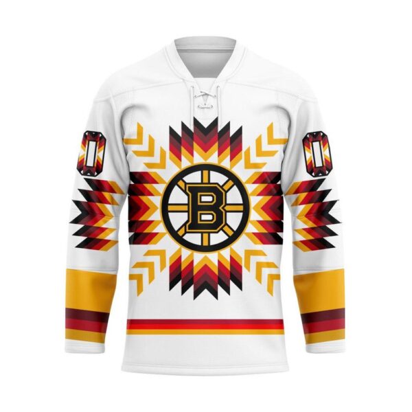 NHL Boston Bruins Hockey Jersey Special Design With Native Pattern Custom Jersey