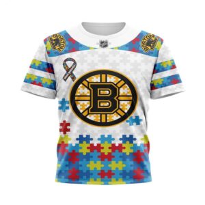 NHL Boston Bruins T Shirt Autism Awareness 3D T Shirt 1