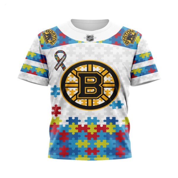 NHL Boston Bruins T-Shirt Autism Awareness 3D T-Shirt