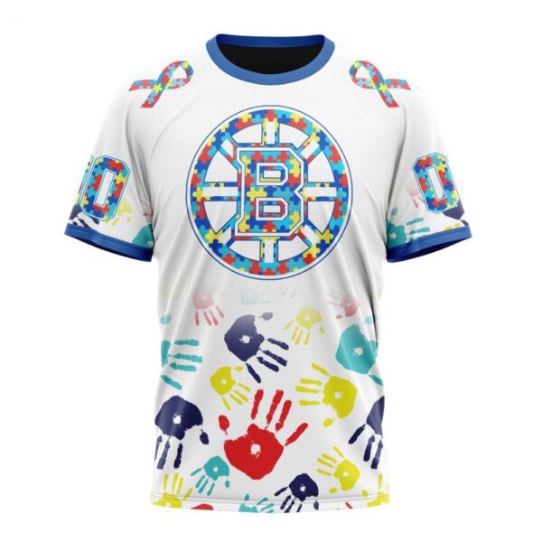 NHL Boston Bruins T-Shirt Special Autism Awareness Design T-Shirt