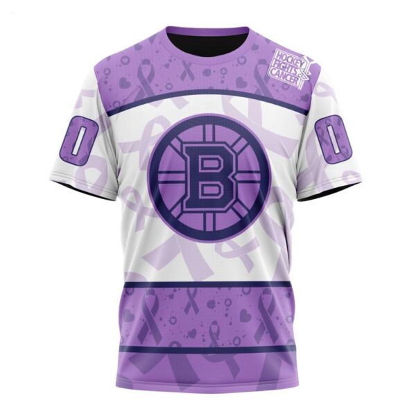 NHL Boston Bruins T-Shirt Special Lavender – Fight Cancer T-Shirt