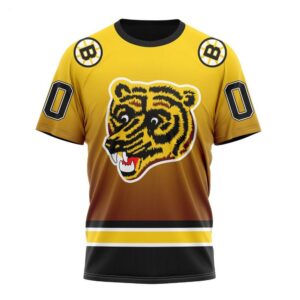 NHL Boston Bruins T Shirt Special Retro Gradient Design T Shirt 1