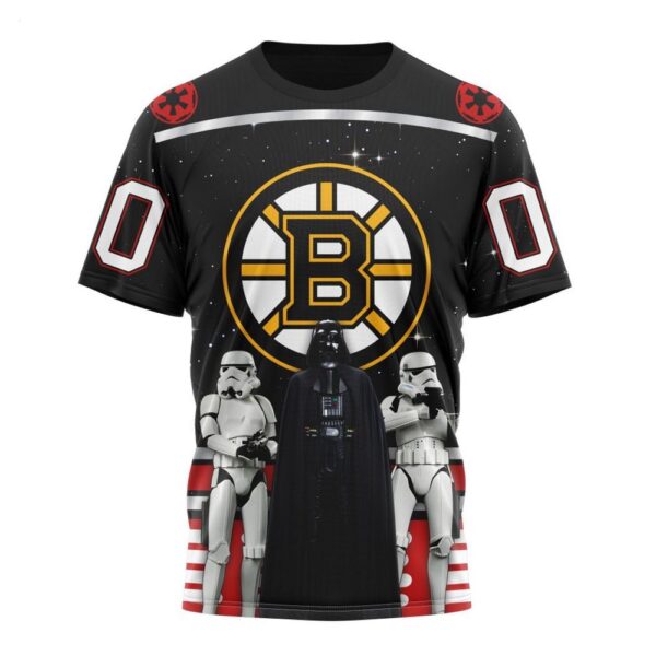 NHL Boston Bruins T-Shirt Special Star Wars Design May The 4th Be With You 3D T-Shirt