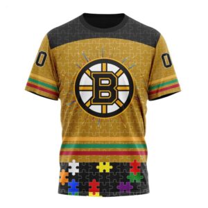 NHL Boston Bruins T Shirt Specialized Design With Fearless Aganst Autism Concept T Shirt 1
