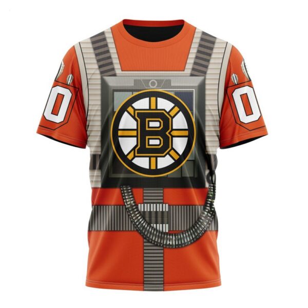 NHL Boston Bruins T-Shirt Star Wars Rebel Pilot Design T-Shirt