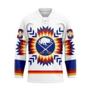 NHL Buffalo Sabres Hockey Jersey Special Design With Native Pattern Custom Jersey 1