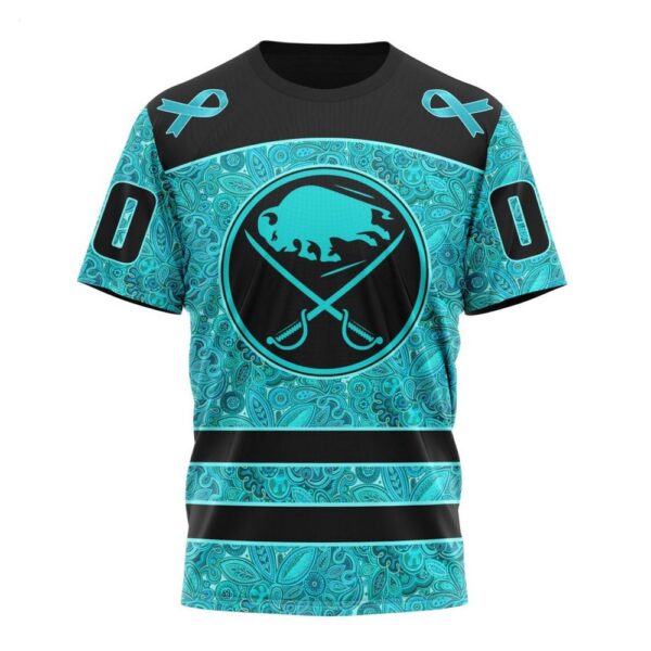 NHL Buffalo Sabres T-Shirt Special Design Fight Ovarian Cancer 3D T-Shirt