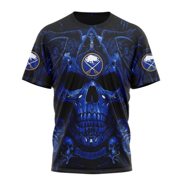 NHL Buffalo Sabres T-Shirt Special Design With Skull Art T-Shirt