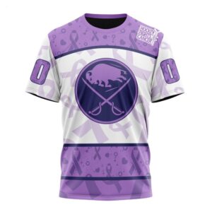 NHL Buffalo Sabres T Shirt Special Lavender Fight Cancer T Shirt 1