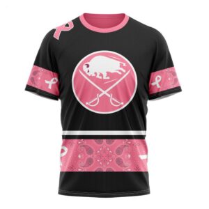 NHL Buffalo Sabres T Shirt Specialized Design In Classic Style With Paisley! WE WEAR PINK BREAST CANCER T Shirt 1