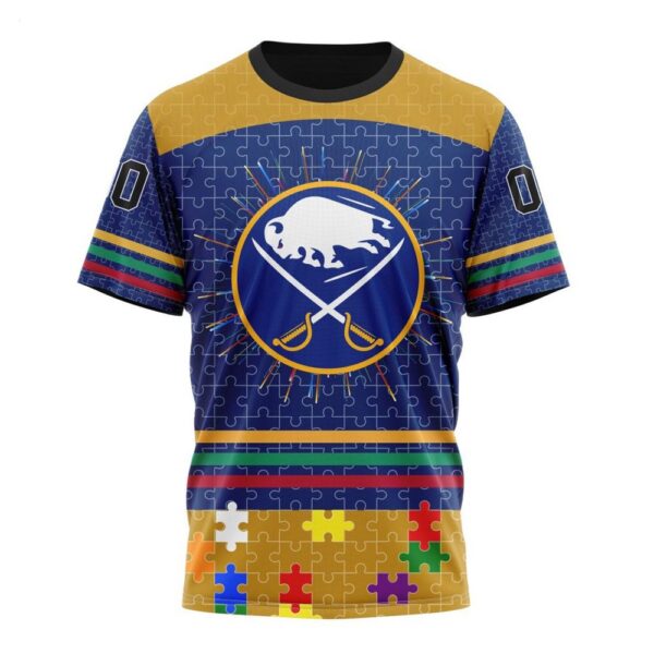 NHL Buffalo Sabres T-Shirt Specialized Design With Fearless Aganst Autism Concept T-Shirt