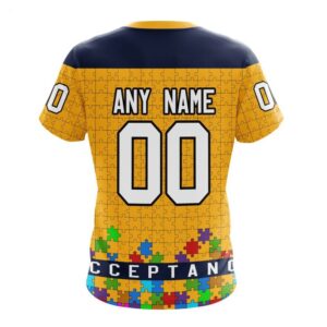 NHL Buffalo Sabres T Shirt Specialized Unisex Kits Hockey Fights Against Autism T Shirt 2