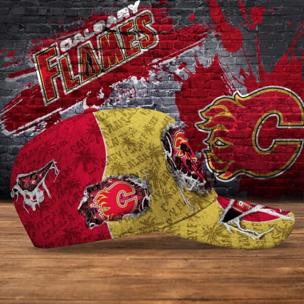 NHL Calgary Flames Baseball Cap Customized Cap For Sports Fans