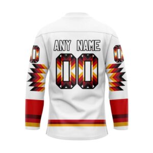 NHL Calgary Flames Hockey Jersey Special Design With Native Pattern Custom Jersey 2