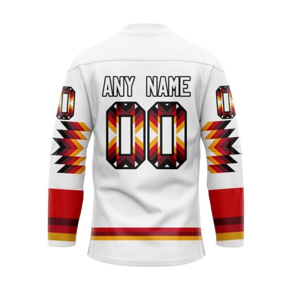 NHL Calgary Flames Hockey Jersey Special Design With Native Pattern Custom Jersey
