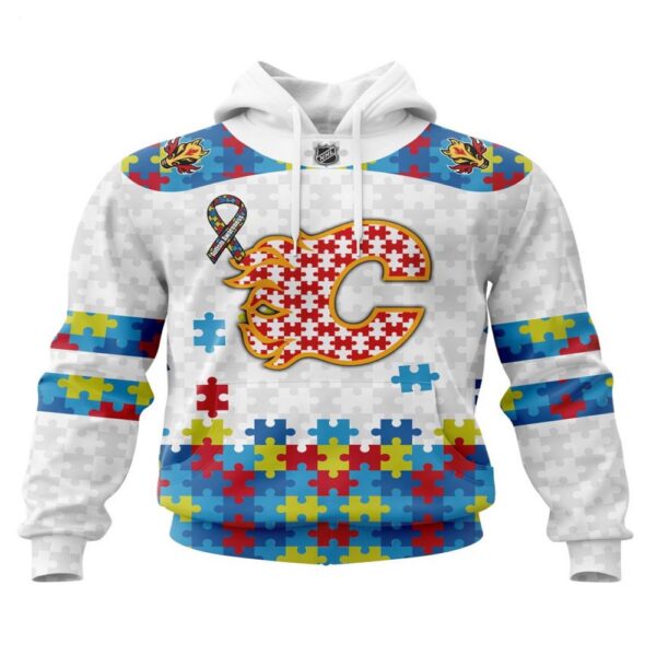 NHL Calgary Flames Hoodie Autism Awareness 3D Hoodie For Fans